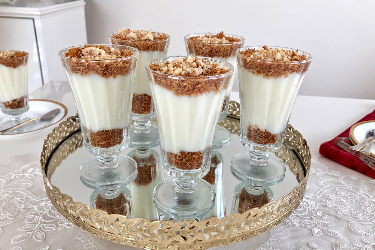 Damla Sakızlı Çıtır Kadayıflı Muhallebi Tarifi - 1