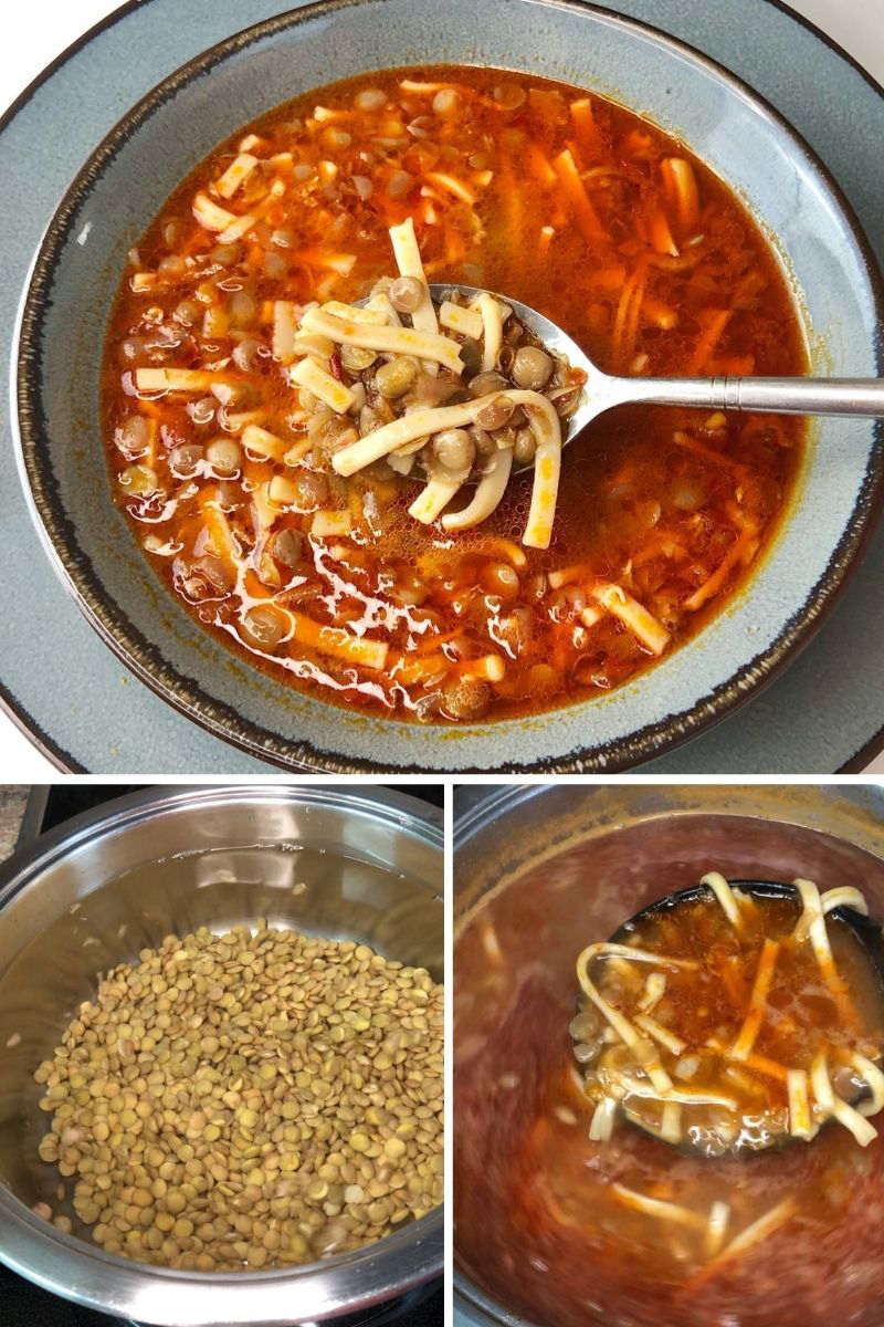 Erişteli Yeşil Mercimek Çorbası Tarifi - 1